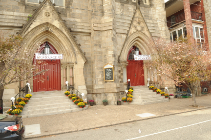 Front of SHJ Church on Homecoming Day